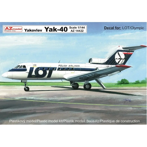 AZ Models AZ14422 1/144 Jak-40 LOT, Olympic Plastic Model Kit