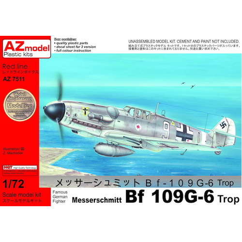 AZ Models AZ7511 1/72 Bf 109G-6 Trop Plastic Model Kit
