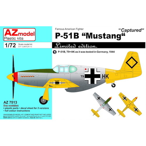 AZ Models AZ7513 1/72 P-51B Mustang Captured Plastic Model Kit