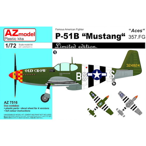 AZ Models AZ7516 1/72 P-51B Mustang 357.FG Aces Plastic Model Kit