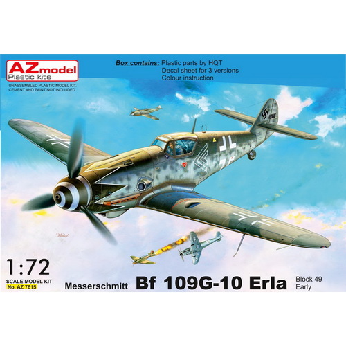 AZ Models AZ7615 1/72 Bf 109G-10 Erla early, blocj 49XX Plastic Model Kit