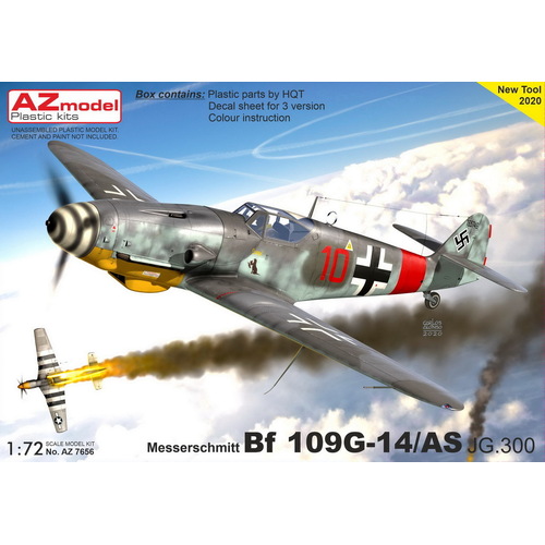 AZ Models AZ7656 1/72 Bf 109G-14/AS JG.300 Plastic Model Kit