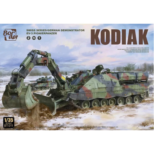 Border Model 1/35 Kodiak Swiss Series/German Demonstrator AEV-3 Pionierpanzer (2 in 1) Plastic Model Kit BDM-BT011