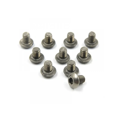 Yeah Racing Titanium 3x4mm Fine Thread Button Head Screws 10Pcs