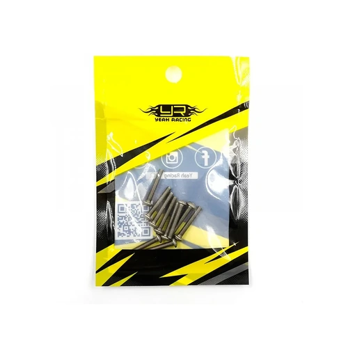 Yeah Racing Titanium 3x18mm Fine Thread Button Head Screws 10Pcs