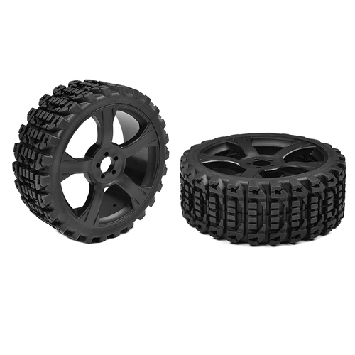 Team Corally - Off-Road 1/8 Buggy Tires - Xprit - Glued on Black Rims - 1 pair C-00180-611