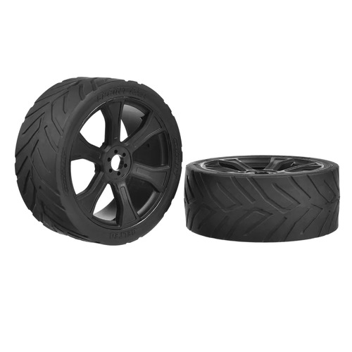 Team Corally - Sprint RXA - ASUGA XLR Street Tires - Low Profile - Glued on Black Rims - 1 pair C-00180-909