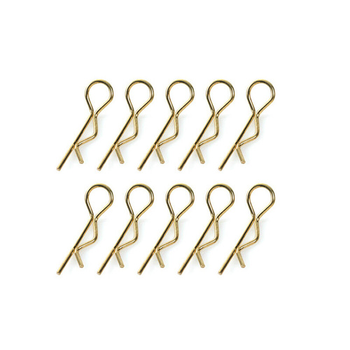Team Corally - Body Clips - 45¡ Bent - Medium - Gold - 10 pcs