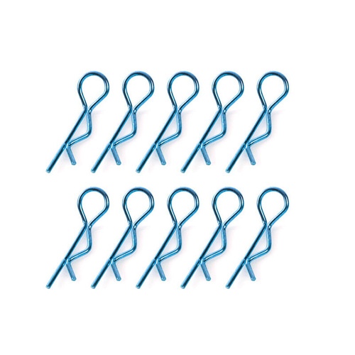 Team Corally Body Clips 45¡ Bent  Large Blue 10pcs C-35125