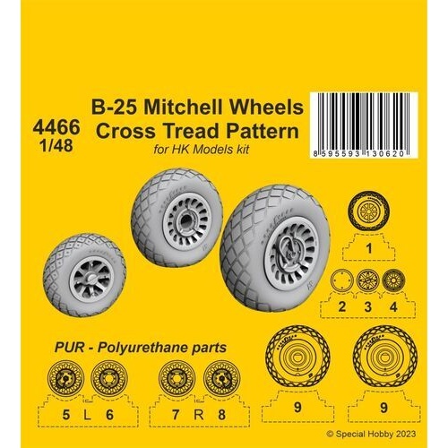 CMK 1/48 B-25 Mitchell Wheels/ Cross Tread Pattern  / for HK kit