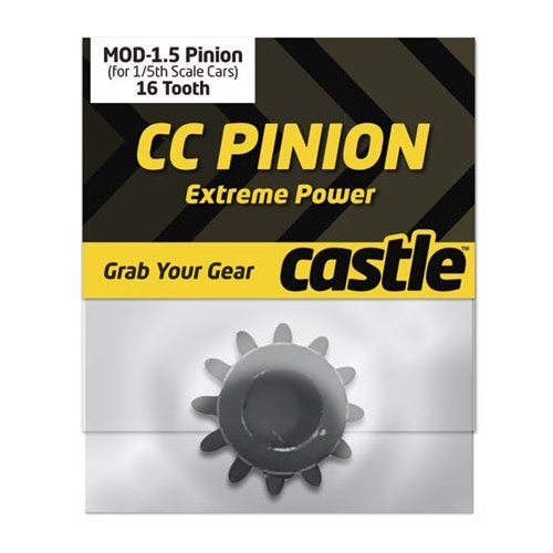 Castle Creations Pinion, Mod 1.5, 12T, 8mm Shaft, Hardened Steel, CC-PINION-12-1.5