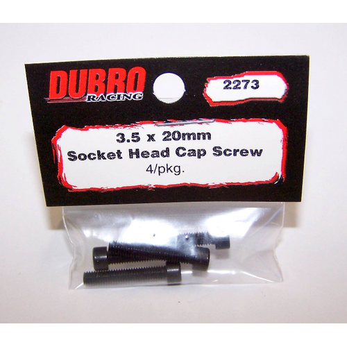 DUBRO 2273 3.5MM X 20 SOCKET-HEAD CAP SCREWS (4 PCS/PACK)