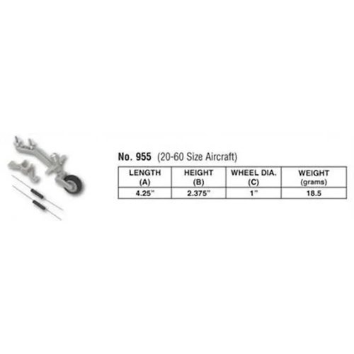 DUBRO 955 SEMI-SCALE TAILWHEEL SYSTEM  (FOR 20-60)  (1/PKG.)