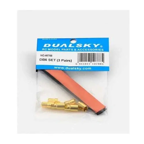 Dualsky 6.0mm Bullet Connectors, 3 pairs