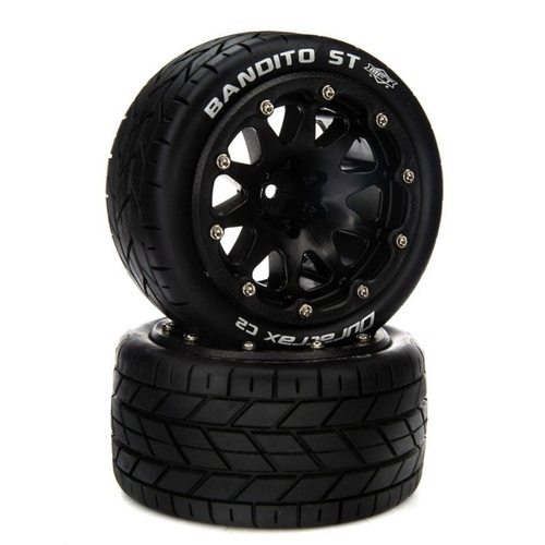 Duratrax Bandito ST Belted 2.8 Mounted F/R 14mm Black, 2pcs