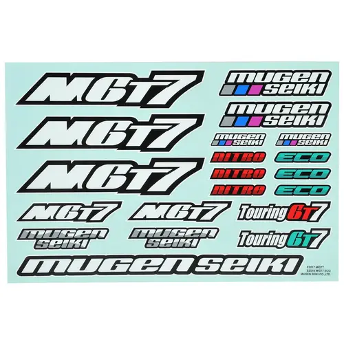 Mugen Seiki MGT7 / MGT7E Decal Sheet