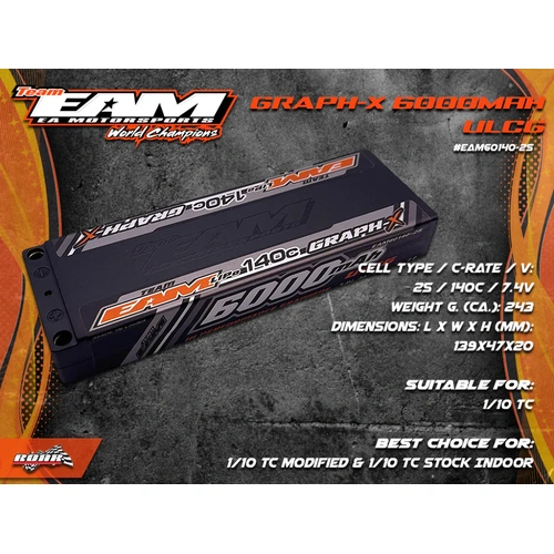Team EAM Graph-X 6000MAH Lipo 2S ULCG 140C