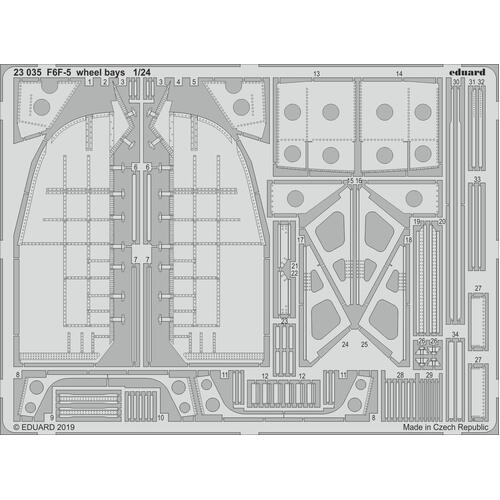 Eduard 23035 1/24 F6F-5 wheel bays Photo-etch set (Airfix)