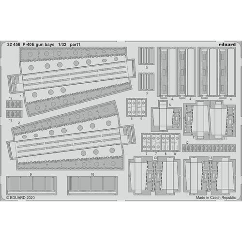 Eduard 32456 1/32 P-40E gun bays Photo etched parts