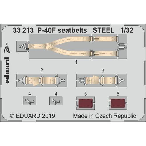 Eduard 33213 1/32 P-40F seatbelts STEEL Photo-etch set (Trumpeter)