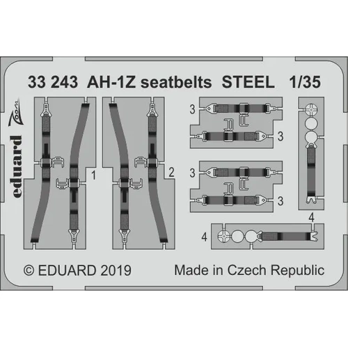 Eduard 33243 1/35 AH-1Z seatbelts STEEL (ACADEMY)