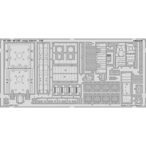 Eduard 481067 1/48 Mi-24D cargo interior Photo etched parts