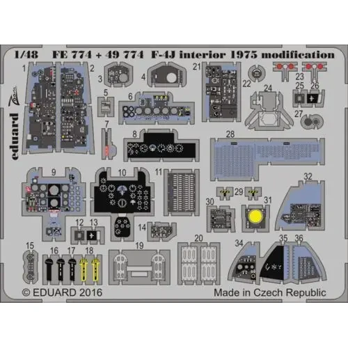 Eduard 49774 1/48 F-4J interior 1975 modification (Academy)