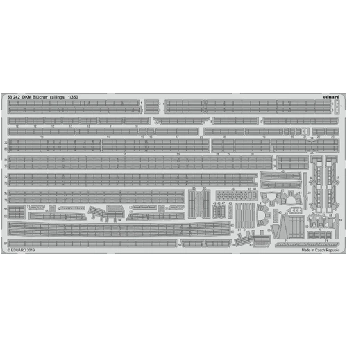 Eduard 53242 1/350 DKM Blücher railings Photo-etch set (Trumpeter)