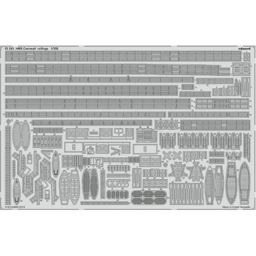 Eduard 53243 1/350 HMS Cornwall railings Photo etched parts