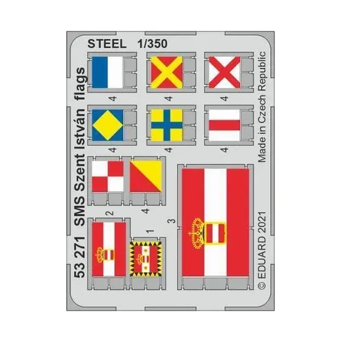 Eduard 53271 1/350 SMS Szent István flags STEEL Photo etched parts