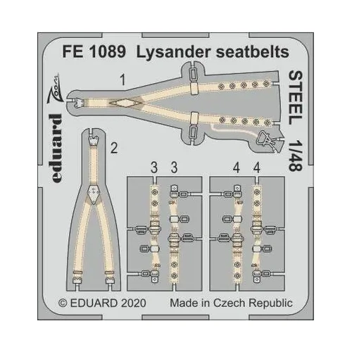 Eduard FE1089 1/48 Lysander seatbelts STEEL Photo etched parts