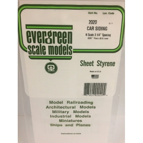 Evergreen 2020 15X30Cm Freight Car Siding (Each)