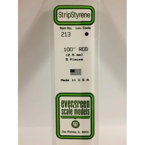 Evergreen 213 35Cm Plastic Rod .100 (Pack Of 2)