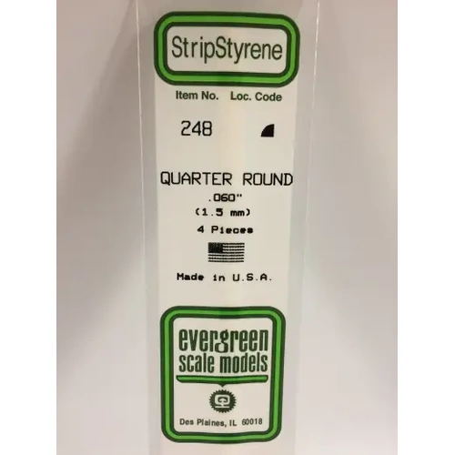 Evergreen 248 35Cm Plastic Quarter Round .060 (Pack Of 4)