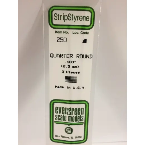 Evergreen 250 35Cm Plastic Quarter Round .100 (Pack Of 3)