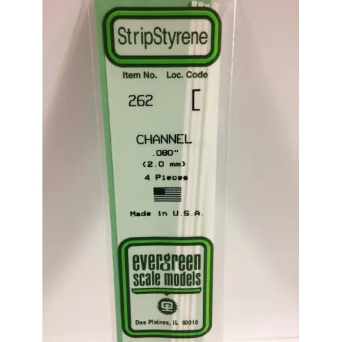 Evergreen 262 35Cm Plastic Channel .080 (Pack Of 4)