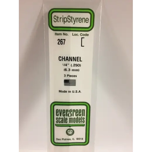 Evergreen 267 35Cm Plastic Channel .250 (Pack Of 3)