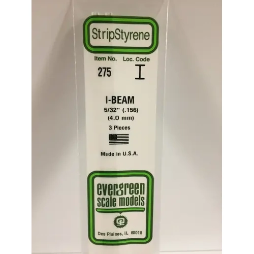 Evergreen 275 35Cm Plastic I-Beam .156 (Pack Of 3)