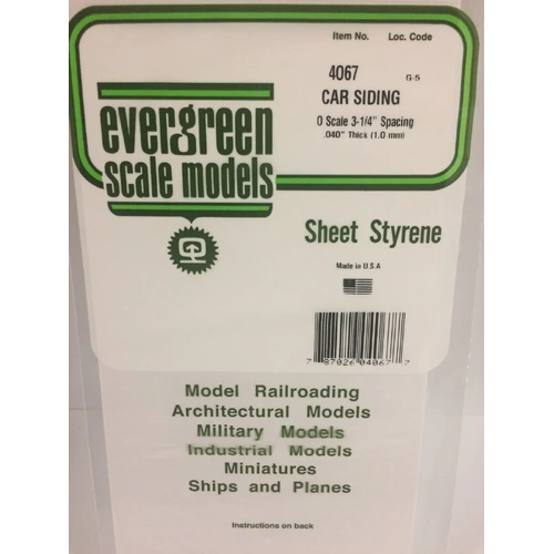 Evergreen 4067 1Mm Thick 15 X 30Cm Siding Sheets O-Scale Car Siding (E