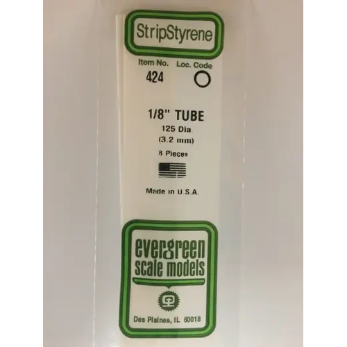 Evergreen 424 60Cm Round Tubing .125 (Pack Of 8)