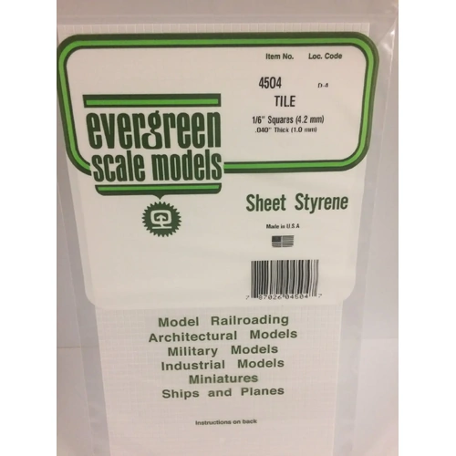 Evergreen 4504 1Mm Thick Square Tile 1/6 X 1/6 (Each)