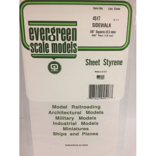 Evergreen 4517 1Mm Thick 15 X 30Cm Sidewalk Sheet 3/8 (Each)