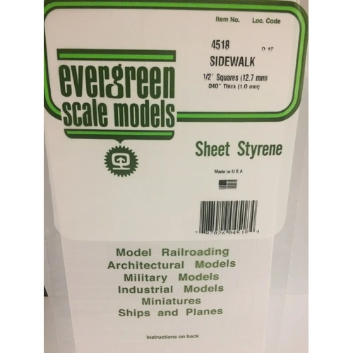 Evergreen 4518 1Mm Thick 15 X 30Cm Sidewalk Sheet 1/2 (Each)
