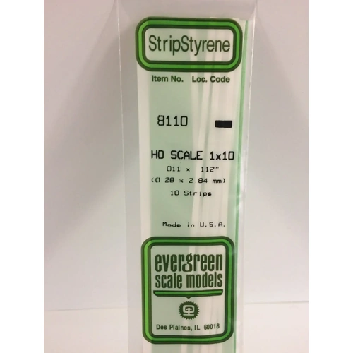 Evergreen 8110 35Cm Ho-Scale Strips 1 X10 (Pack Of 10)