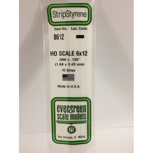 Evergreen 8612 35Cm Ho-Scale Strips 6 X12 (Pack Of 10)