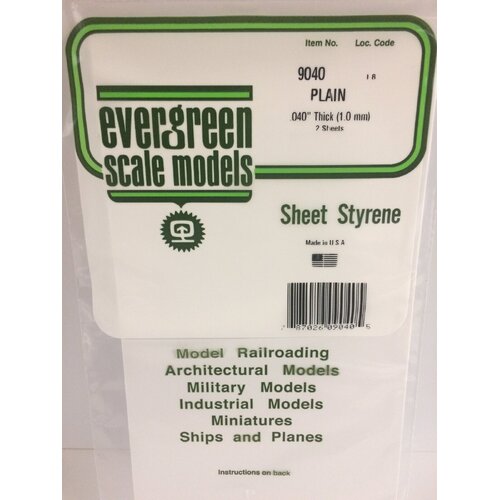 Evergreen 9040 15 X 30Cm Sheet .040 (Pack Of 2)