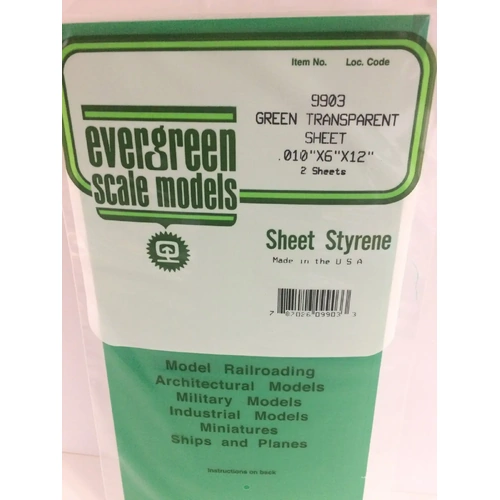 Evergreen 9903 15 X 30Cm Coloured Styrene Sheet .010 (Pack Of 2)