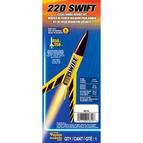 Estes 0810 220 Swift Intermediate Model Rocket Kit (13mm Mini Engine)