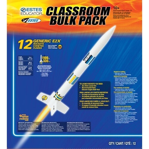 Estes 1764 Generic E2X Beginner Model Rocket (12pk) Bulk Pack