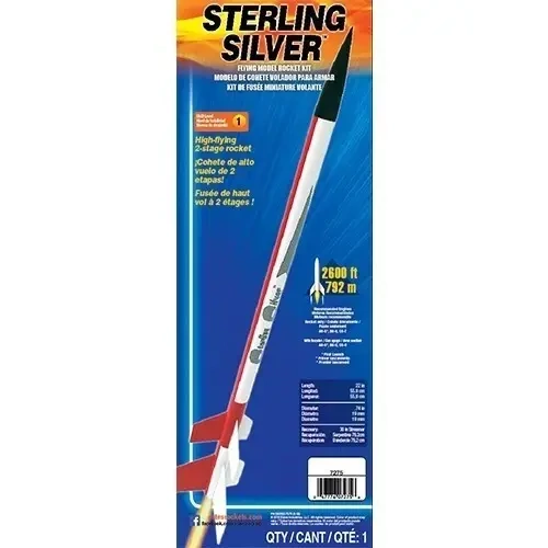 Estes 7275 Sterling Silver Advanced Model Rocket Kit (18mm Standard Engine)